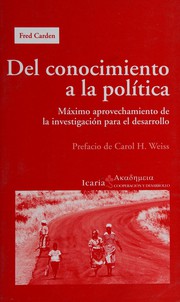 Portada de Del conocimiento a la politica