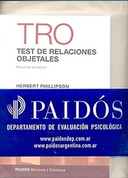 Portada de Test de relaciones objetales (tro), nueva edicion
