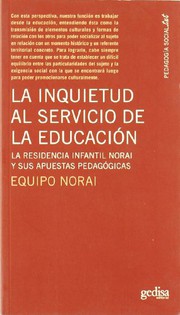 Portada de La inquietud al servicio de la educacion