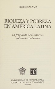 Portada de Riqueza y pobreza en america latina