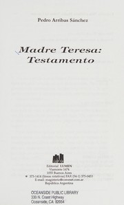 Portada de Madre teresa. testamento