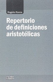 Portada de Repertorio de definiciones aristotelicas
