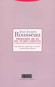 Portada de Profesion de fe del vicario saboyano y otros
