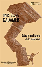 Portada de Sobre la prehistoria de la metafisica