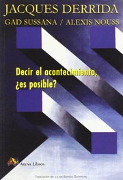 Portada de Decir el acontecimiento.¿es posible?