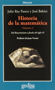 Portada de Historia de la matematica. volumen 2