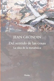 Portada de Del sentido de las Cosas