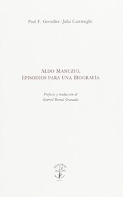 Portada de Aldo manuzio episodios para una biografia
