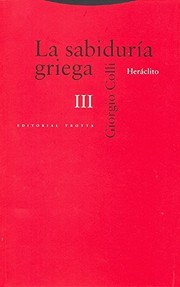 Portada de La sabiduria griega iii