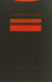 Portada de Textos orficos y filosofia presocratica