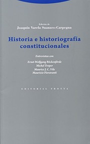 Portada de Historia e historiografia constitucionales