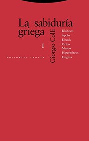Portada de La sabiduria griega i