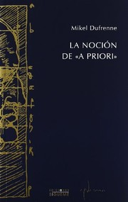 Portada de La nocion de «a priori»