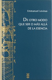 Portada de De otro modo que ser o mas alla de la esenci