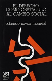 Portada de Derecho como obstaculo al cambio social, el