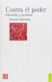 Portada de Contra el poder. filosofia y escritura