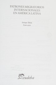 Portada de Patrones migratorios internacionales en America Latina