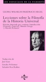 Portada de Lecciones sobre la filosofia de la historia universal