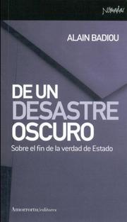 Portada de De un desastre oscuro