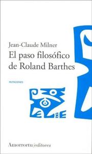 Portada de El paso filosofico de roland barthes