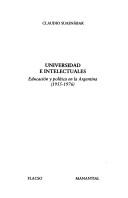 Portada de Universidad e intelectuales