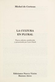 Portada de Cultura en plural