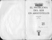 Portada de El problema del ser en aristoteles