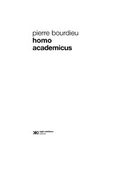 Portada de Homo academicus