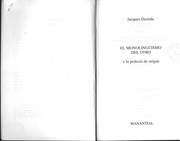 Portada de Monolinguismo del otro