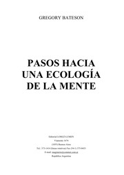 Portada de Pasos hacia una ecologia de la mente